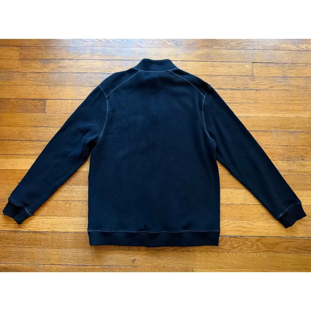 PARADISE COLLECTION Black/Gray Full Zip Cotton Sweater Mens sz M